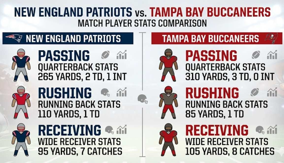 New England Patriots vs Tampa Bay Buccaneers Match Player Stats